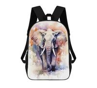 sinyumoney Mochilas De 17 Pulgadas Para Niños, Mochila Escolar Elephant Watercolor Mochila Escolar Impresa En 3D Para Niños De Primaria Y Secundaria