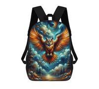 sinyumoney Mochilas De 17 Pulgadas Para Niños, Mochila Escolar Enchanted Forest Owl Flight Mochila Escolar Impresa En 3D Para Niños De Primaria Y Secundaria