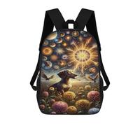 sinyumoney Mochilas De 17 Pulgadas Para Niños, Mochila Escolar Enchanted Garden of Eyes Mochila Escolar Impresa En 3D Para Niños De Primaria Y Secundaria