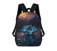 sinyumoney Mochilas De 17 Pulgadas Para Niños, Mochila Escolar Enchanted Lotus in Space Mochila Escolar Impresa En 3D Para Niños De Primaria Y Secundaria