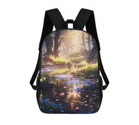 sinyumoney Mochilas De 17 Pulgadas Para Niños, Mochila Escolar Enchanted Marsh Mochila Escolar Impresa En 3D Para Niños De Primaria Y Secundaria