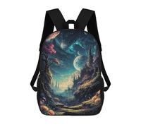 sinyumoney Mochilas De 17 Pulgadas Para Niños, Mochila Escolar Enchanting Castle View Mochila Escolar Impresa En 3D Para Niños De Primaria Y Secundaria
