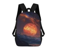 sinyumoney Mochilas De 17 Pulgadas Para Niños, Mochila Escolar Fiery Planet Rising Over Mountains Mochila Escolar Impresa En 3D Para Niños De Primaria Y Secundaria