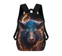 sinyumoney Mochilas De 17 Pulgadas Para Niños, Mochila Escolar Flaming Pig Art Print -1 Mochila Escolar Impresa En 3D Para Niños De Primaria Y Secundaria