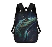 sinyumoney Mochilas De 17 Pulgadas Para Niños, Mochila Escolar Galactic Crocodile Art Print-14 Mochila Escolar Impresa En 3D Para Niños De Primaria Y Secundaria