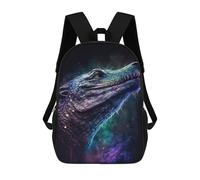 sinyumoney Mochilas De 17 Pulgadas Para Niños, Mochila Escolar Galactic Crocodile Art Print-6 Mochila Escolar Impresa En 3D Para Niños De Primaria Y Secundaria