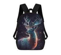 sinyumoney Mochilas De 17 Pulgadas Para Niños, Mochila Escolar Galactic Deer Art Print-12 Mochila Escolar Impresa En 3D Para Niños De Primaria Y Secundaria