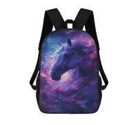 sinyumoney Mochilas De 17 Pulgadas Para Niños, Mochila Escolar Galactic Horse Portrait -1 Mochila Escolar Impresa En 3D Para Niños De Primaria Y Secundaria