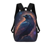 sinyumoney Mochilas De 17 Pulgadas Para Niños, Mochila Escolar Galactic Raven Art Print Mochila Escolar Impresa En 3D Para Niños De Primaria Y Secundaria
