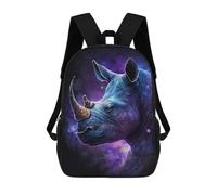 sinyumoney Mochilas De 17 Pulgadas Para Niños, Mochila Escolar Galactic Rhino Profile-4 Mochila Escolar Impresa En 3D Para Niños De Primaria Y Secundaria