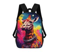 sinyumoney Mochilas De 17 Pulgadas Para Niños, Mochila Escolar Giraffe Astronaut Space Art-1 Mochila Escolar Impresa En 3D Para Niños De Primaria Y Secundaria