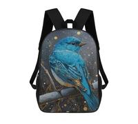 sinyumoney Mochilas De 17 Pulgadas Para Niños, Mochila Escolar Glowing Blue Bird Art Print Mochila Escolar Impresa En 3D Para Niños De Primaria Y Secundaria