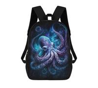 sinyumoney Mochilas De 17 Pulgadas Para Niños, Mochila Escolar Glowing Octopus Art Print-2 Mochila Escolar Impresa En 3D Para Niños De Primaria Y Secundaria