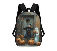 sinyumoney Mochilas De 17 Pulgadas Para Niños, Mochila Escolar Halloween Black Cat Ghost Pumpkins Mochila Escolar Impresa En 3D Para Niños De Primaria Y Secundaria