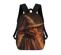 sinyumoney Mochilas De 17 Pulgadas Para Niños, Mochila Escolar Halloween Pumpkin Scarecrow Art Print Mochila Escolar Impresa En 3D Para Niños De Primaria Y Secundaria