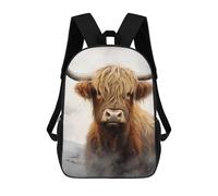 sinyumoney Mochilas De 17 Pulgadas Para Niños, Mochila Escolar Highland Cow Fluffy Cow Mochila Escolar Impresa En 3D Para Niños De Primaria Y Secundaria