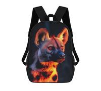 sinyumoney Mochilas De 17 Pulgadas Para Niños, Mochila Escolar Hyena Portrait with Red Eyes Mochila Escolar Impresa En 3D Para Niños De Primaria Y Secundaria