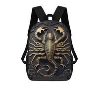 sinyumoney Mochilas De 17 Pulgadas Para Niños, Mochila Escolar King Golden Scorpion Mochila Escolar Impresa En 3D Para Niños De Primaria Y Secundaria