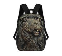 sinyumoney Mochilas De 17 Pulgadas Para Niños, Mochila Escolar Lord Golden Jungle Tiger Mochila Escolar Impresa En 3D Para Niños De Primaria Y Secundaria