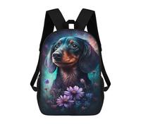 sinyumoney Mochilas De 17 Pulgadas Para Niños, Mochila Escolar Magical Dachshund Garden Art Print Mochila Escolar Impresa En 3D Para Niños De Primaria Y Secundaria