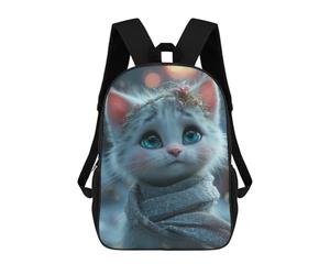 sinyumoney Mochilas De 17 Pulgadas Para Niños, Mochila Escolar Magical Fairy Cat Crown Mochila Escolar Impresa En 3D Para Niños De Primaria Y Secundaria