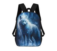sinyumoney Mochilas De 17 Pulgadas Para Niños, Mochila Escolar Magical Fantasy Wolf Art Print Mochila Escolar Impresa En 3D Para Niños De Primaria Y Secundaria