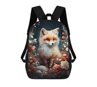 sinyumoney Mochilas De 17 Pulgadas Para Niños, Mochila Escolar Magical Fox in Flowers Mochila Escolar Impresa En 3D Para Niños De Primaria Y Secundaria