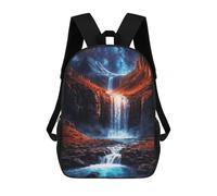 sinyumoney Mochilas De 17 Pulgadas Para Niños, Mochila Escolar Majestic Waterfall Mochila Escolar Impresa En 3D Para Niños De Primaria Y Secundaria