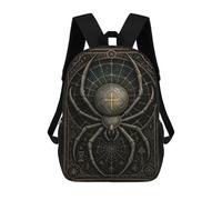 sinyumoney Mochilas De 17 Pulgadas Para Niños, Mochila Escolar Metallic Spider Cross - Gothic Medieval Insect Poster Mochila Escolar Impresa En 3D Para Niños De Primaria Y Secundaria