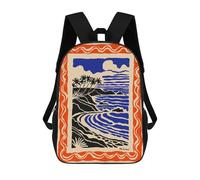 sinyumoney Mochilas De 17 Pulgadas Para Niños, Mochila Escolar Molokai Tropical Beach Scene Mochila Escolar Impresa En 3D Para Niños De Primaria Y Secundaria