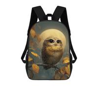 sinyumoney Mochilas De 17 Pulgadas Para Niños, Mochila Escolar Moonlit Owl Perch Mochila Escolar Impresa En 3D Para Niños De Primaria Y Secundaria