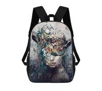 sinyumoney Mochilas De 17 Pulgadas Para Niños, Mochila Escolar Nature's Crown Floral Artwork Mochila Escolar Impresa En 3D Para Niños De Primaria Y Secundaria