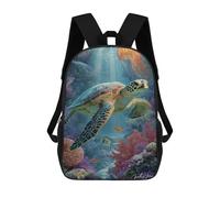 sinyumoney Mochilas De 17 Pulgadas Para Niños, Mochila Escolar Ocean Life Coral Reef Scene Mochila Escolar Impresa En 3D Para Niños De Primaria Y Secundaria
