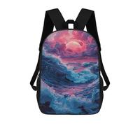 sinyumoney Mochilas De 17 Pulgadas Para Niños, Mochila Escolar Ocean Waves Sunset-3 Mochila Escolar Impresa En 3D Para Niños De Primaria Y Secundaria