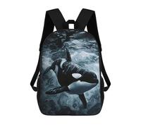 sinyumoney Mochilas De 17 Pulgadas Para Niños, Mochila Escolar Orca in The Ocean Painting Mochila Escolar Impresa En 3D Para Niños De Primaria Y Secundaria