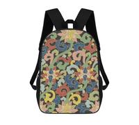 sinyumoney Mochilas De 17 Pulgadas Para Niños, Mochila Escolar Owen Jones Chinese Floral Pattern Mochila Escolar Impresa En 3D Para Niños De Primaria Y Secundaria