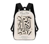 sinyumoney Mochilas De 17 Pulgadas Para Niños, Mochila Escolar Paul Klee Abstract Art Mochila Escolar Impresa En 3D Para Niños De Primaria Y Secundaria