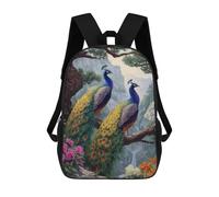 sinyumoney Mochilas De 17 Pulgadas Para Niños, Mochila Escolar Peacock Paradise Landscape-2 Mochila Escolar Impresa En 3D Para Niños De Primaria Y Secundaria