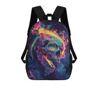 sinyumoney Mochilas De 17 Pulgadas Para Niños, Mochila Escolar Psychedelic Skull Artwork Mochila Escolar Impresa En 3D Para Niños De Primaria Y Secundaria