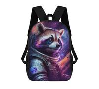 sinyumoney Mochilas De 17 Pulgadas Para Niños, Mochila Escolar Raccoon Astronaut in Space Suit-3 Mochila Escolar Impresa En 3D Para Niños De Primaria Y Secundaria
