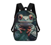 sinyumoney Mochilas De 17 Pulgadas Para Niños, Mochila Escolar Red-Eyed Tree Frog Portrait Mochila Escolar Impresa En 3D Para Niños De Primaria Y Secundaria