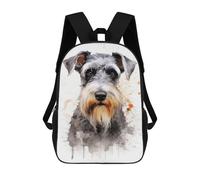 sinyumoney Mochilas De 17 Pulgadas Para Niños, Mochila Escolar Schnauzer Watercolor Dog Mochila Escolar Impresa En 3D Para Niños De Primaria Y Secundaria