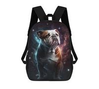 sinyumoney Mochilas De 17 Pulgadas Para Niños, Mochila Escolar Space Bulldog Art Print Mochila Escolar Impresa En 3D Para Niños De Primaria Y Secundaria