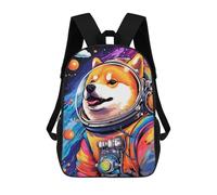 sinyumoney Mochilas De 17 Pulgadas Para Niños, Mochila Escolar Space Dog Astronaut Art Print-23 Mochila Escolar Impresa En 3D Para Niños De Primaria Y Secundaria