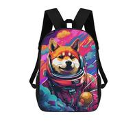 sinyumoney Mochilas De 17 Pulgadas Para Niños, Mochila Escolar Space Dog Astronaut Art Print-25 Mochila Escolar Impresa En 3D Para Niños De Primaria Y Secundaria