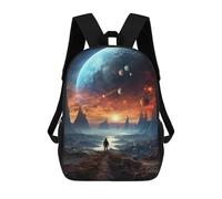 sinyumoney Mochilas De 17 Pulgadas Para Niños, Mochila Escolar Space Journey Mochila Escolar Impresa En 3D Para Niños De Primaria Y Secundaria