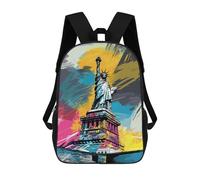 sinyumoney Mochilas De 17 Pulgadas Para Niños, Mochila Escolar Statue of Liberty Art Print Mochila Escolar Impresa En 3D Para Niños De Primaria Y Secundaria