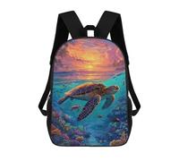 sinyumoney Mochilas De 17 Pulgadas Para Niños, Mochila Escolar Tropical Sunset Coral Reef Mochila Escolar Impresa En 3D Para Niños De Primaria Y Secundaria