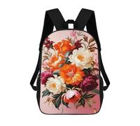 sinyumoney Mochilas De 17 Pulgadas Para Niños, Mochila Escolar Victorian Pink Floral Art Mochila Escolar Impresa En 3D Para Niños De Primaria Y Secundaria