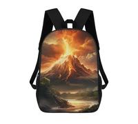 sinyumoney Mochilas De 17 Pulgadas Para Niños, Mochila Escolar Volcano Eruption Scene-4 Mochila Escolar Impresa En 3D Para Niños De Primaria Y Secundaria